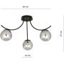 Emibig Boston lampa podsufitowa 3x40W czarna/grafit 1110/3 zdj.2