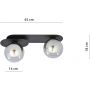 Emibig Plaza lampa podsufitowa 2x10 W czarna-grafitowa 1119/2 zdj.2