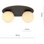 Emibig Solar lampa podsufitowa 2x10 W czarna-opal 1127/2 zdj.2