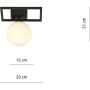 Emibig Imago 1E lampa podsufitowa 1x40W czarna/opal 1130/1E zdj.2