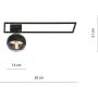 Emibig Imago Stripe 1B lampa podsufitowa 1x40W czarna/przezroczysta 1132/1B zdj.2
