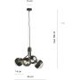 Emibig Nova Stripe lampa wisząca 4x10 W czarna-przezroczysta 1139/4 zdj.2