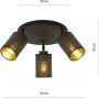 Emibig Bronx lampa podsufitowa 3x60W czarny/złoty 1152/4PREM zdj.3