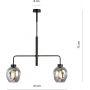 Emibig Lukka lampa podsufitowa 2x60 czarny/szkło grafitowe 1163/2 zdj.3