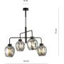 Emibig Lukka lampa podsufitowa 4x60 czarny/szkło grafitowe 1163/4 zdj.2