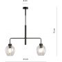 Emibig Lukka lampa podsufitowa 2x60 czarny/szkło przezroczyste 1164/2 zdj.2