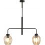 Emibig Lukka lampa podsufitowa 2x60 czarny/szkło bursztynowe 1165/2 zdj.1