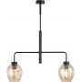 Emibig Lukka lampa podsufitowa 2x60 czarny/szkło bursztynowe 1165/2 zdj.2