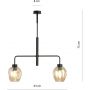 Emibig Lukka lampa podsufitowa 2x60 czarny/szkło bursztynowe 1165/2 zdj.3