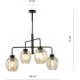 Emibig Lukka lampa podsufitowa 4x60 czarny/szkło bursztynowe 1165/4 zdj.3