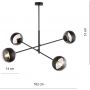 Emibig Linear lampa podsufitowa 4x40W czarny/szkło przezroczyste 1168/4 zdj.2