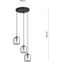 Emibig Storm 3 Premium lampa wisząca 3x40W czarna/przydymiona 1176/3PREM zdj.2