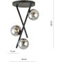 Emibig River lampa podsufitowa 3x40W czarny/szkło grafitowe 1196/3 zdj.2