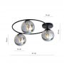 Emibig Sopra lampa podsufitowa 3x10 W czarny/szkło grafitowe 1256/3 zdj.2