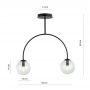 Emibig Archi lampa podsufitowa 2x10 W czarny/szkło przezroczyste 1286/2 zdj.2