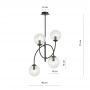 Emibig Archi lampa podsufitowa 4x10 W czarny/szkło przezroczyste 1286/4B zdj.2