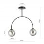 Emibig Archi lampa podsufitowa 2x10 W czarny/szkło grafitowe 1287/2 zdj.2