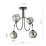 Emibig Archi lampa podsufitowa 4x10 W czarny/szkło grafitowe 1287/4A zdj.2