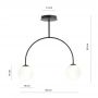 Emibig Archi lampa podsufitowa 2x10 W czarny/szkło mleczne 1288/2 zdj.2