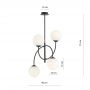 Emibig Archi lampa podsufitowa 4x10 W czarny/szkło mleczne 1288/4B zdj.2