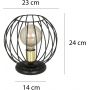 Emibig Albio lampa stołowa 1x15 W czarna-złota 144/LN1 zdj.2