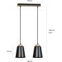 Emibig Bolero lampa wisząca 2x60W czarny/drewno 442/2 zdj.2