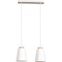 Emibig Bolero lampa wisząca 2x60W biały/drewno 443/2 zdj.1