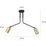 Emibig Verno lampa podsufitowa 2x8 W czarna-złota 655/2 zdj.2