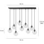 Emibig Cosmo lampa wisząca x10 W czarna-przezroczysta 711/9 zdj.2