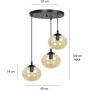 Emibig Cosmo lampa wisząca 3x10 W czarna-bursztynowa 713/3PREM zdj.2