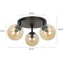 Emibig Tofi lampa podsufitowa 3x40W czarny/miodowy 778/3APREM zdj.2