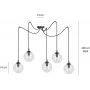 Emibig Gigi lampa wisząca 5x10 W czarna-przezroczysta 936/5 zdj.2
