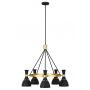 Elstead Lighting Joan lampa wisząca 5x60 W czarna/oksydowany mosiądz FE-JOAN5-MB zdj.1