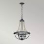 Elstead Lighting Nori lampa wisząca 4x40 W ciemny postarzany cynk/drewno FE-NORI4-DWZ zdj.3
