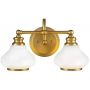 Elstead Lighting Ainsley kinkiet 2x3 W szczotkowany mosiądz HK-AINSLEY2-BATH-BB zdj.1