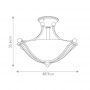 Elstead Lighting Bolla lampa wisząca 2x100 W biała-srebrna HK-BOLLA-SF zdj.2