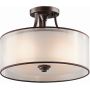 Elstead Lighting Lacey lampa podsufitowa 3x40 W brązowa-kremowa KL-LACEY-SF-MB zdj.1