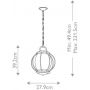 Elstead Lighting Vandalia lampa wisząca zewnętrzna 1x60 W czarna KL-VANDALIA8-M zdj.2