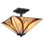 Elstead Lighting Asheville lampa podsufitowa 2x60 W bursztynowa-czerwona-kremowa QZ-ASHEVILLE-SF zdj.1