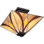 Elstead Lighting Asheville lampa podsufitowa 2x60 W bursztynowa-czerwona-kremowa QZ-ASHEVILLE-SF zdj.3