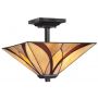 Elstead Lighting Asheville lampa podsufitowa 2x60 W bursztynowa-czerwona-kremowa QZ-ASHEVILLE-SF zdj.4
