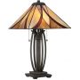Elstead Lighting Asheville lampa stołowa 2x60 W bursztynowa-kremowa-czerwona QZ-ASHEVILLE-TL zdj.1
