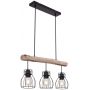 Globo Lighting Mina lampa wisząca 3x40W czarna/drewno 15326-3N zdj.1