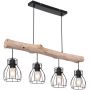 Globo Lighting Mina lampa wisząca 4x40W czarna/drewno 15326-4N zdj.1