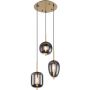 Globo Lighting Blacky I lampa wisząca 3x40W mosiądz/szkło przydymione 15345-3MM zdj.1