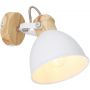 Globo Lighting Wiho kinkiet 1x40W biały/drewno 54018-1 zdj.1