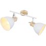 Globo Lighting Wiho lampa podsufitowa 2x40W biały/drewno 54018-2 zdj.1