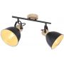 Globo Lighting Wiho lampa podsufitowa 2x40W czarny/drewno 54018-2S zdj.1