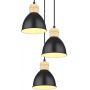 Globo Lighting Wiho lampa wisząca 3x40W czarna/drewno 54018-3HS zdj.3