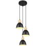 Globo Lighting Wiho lampa wisząca 3x40W czarna/drewno 54018-3HS zdj.1